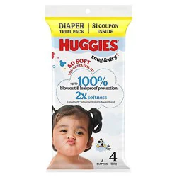 Huggies Snug&dry Diaper Trial Pk Sz4 3 - Ea