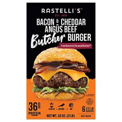 Rastelli's Angus Beef Burger Bacon & Cheddar 32 Oz - 32 Oz