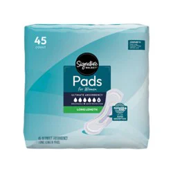 Signature Select Pad Ultimate Absorbency Long Women 45 Ct - 45 Ct
