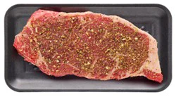 Beef Ny Strip Steak Boneless Garlic Pepper Seasoning - Lb