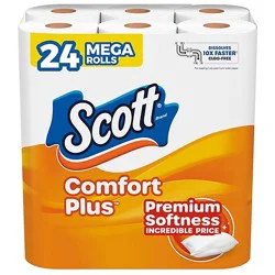 Scott Comfortplus 1-Ply Toilet Paper Mega Rolls - 24 Count