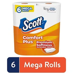 Cott Cmfrt Plus Megarl Bath Tissue 6 Pk 310 - 6 Rl
