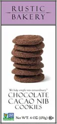 Rustic Bakery Chocolate Cacao Nib Cookies - 6 Oz