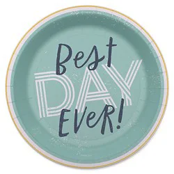 American Greetings Best Day Ever On Green 7" Paper Plates - 10 Count