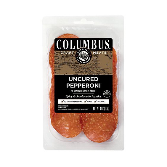 slide 1 of 1, Columbus Uncured Sliced Pepperoni - 4 Oz, 4 oz