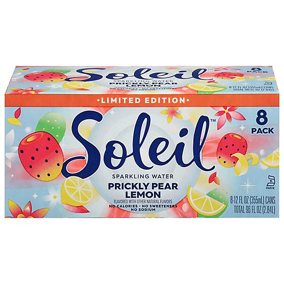 slide 1 of 12, Soleil Sparkling Water Prickly Pear Lemon 8-12fz - 8-12 Fz, 8 ct; 12 fl oz