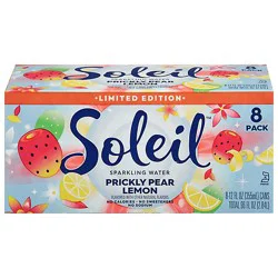 Soleil Sparkling Water Prickly Pear Lemon 8-12fz - 8-12 Fz