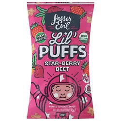 Lesser Evil Puffs Kids Star Berry Beet - 2.5 Oz