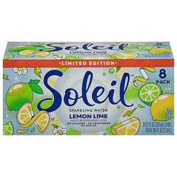 Soleil Sparkling Water Lemon Lime 8-12fz - 8-12 Fz