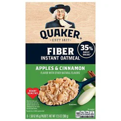 Quaker Fiber Boost Instant Oats Hot Cereal Apple Cinnamon 8 Count 1.57 Ounce - 8 Ct