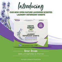 Open Nature Laundry Detergent Sheet Lavender Scented 32 Ct - 32 Ct