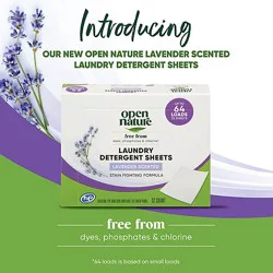 Open Nature Laundry Detergent Sheet Lavender Scented 32 Ct - 32 Ct