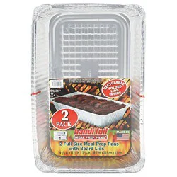 Full Steam Meal Prep Pan W/folded Lid 2/pk - Ea