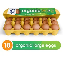 Happy Egg Co.organic Free Range Brown Eggs - 18 Ct