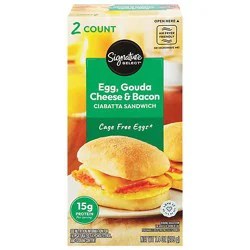 Signature Select Ciabatta Sandwich Egg Gouda Bacon 7.4 Oz - 7.4 Oz