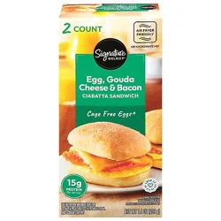 Signature Select Ciabatta Sandwich Egg Gouda Bacon 7.4 Oz - 7.4 Oz