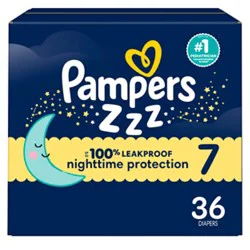 Pampers Swaddlers Overnights Diapers Size 7 41 Plus Lbs 36 Count Disposable Baby Diapers Nightt - 36 Ct