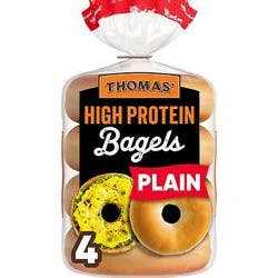 Thomas High Protein Plain Bagels 4 Count - 15.5 Oz