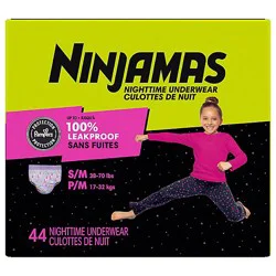 Pampers Ninjamas Nighttime Bedwetting Underwear Girl - 44 Ct