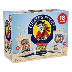 Pirates Booty Assorted Aged White Cheddar Cheese Puffs Box - 18 Count