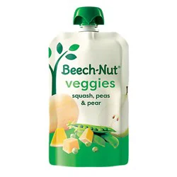 Beech-Nut Veggies Stage 2 Squash Peas & Pears Baby Food Pouch - 3.5 Oz