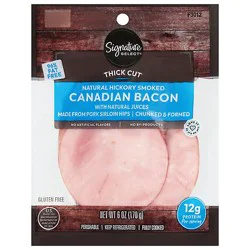 Signature Select Thick Cut Hickory Smoked Canadian Bacon 6 Oz - 6 Oz