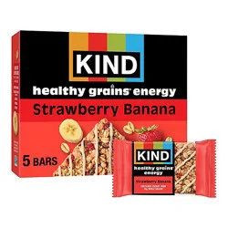 Kind Healthy Grains Energy Strawberry Banana Gluten Free Snack Bars - 5-1.4 Oz