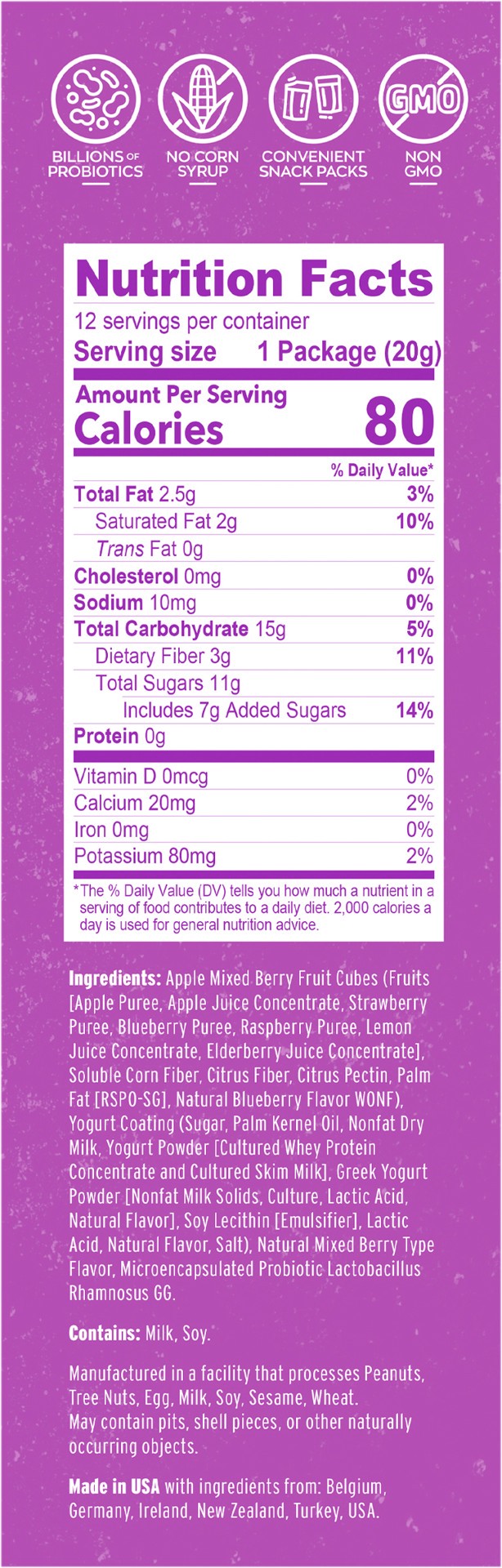 slide 6 of 11, Nature's Garden Probiotic Mixed Berry Yoggies 6 / 12 X 0.7oz - 8.5 Oz, 12 ct