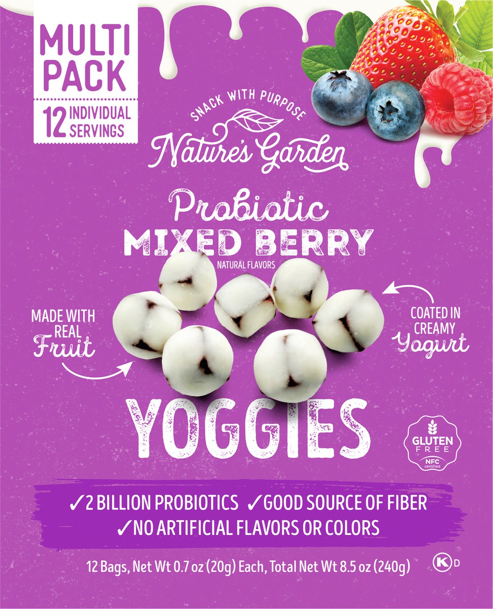 slide 7 of 11, Nature's Garden Probiotic Mixed Berry Yoggies 6 / 12 X 0.7oz - 8.5 Oz, 12 ct