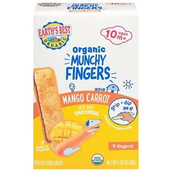 Earth's Best Organic Munchy Finger Mango Carrot 4/1.05oz - 1.05 Oz