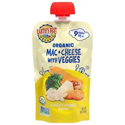 Earth's Best Organic Pasta Veggie Puree Pouch Mac Cheese With Veggies - 4 Oz