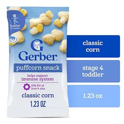 Gerber Infant Age Up Puff Corn Snack Classic Corn 1.23oz Bag - 1.23 Oz