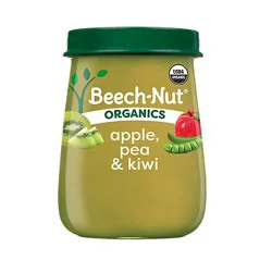 Beech-Nut Organics Stage 2 Organic Baby Food, Apple Pea & Kiwi, 4oz Jar - 4 Oz
