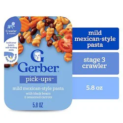 Gerber Infant Age Up Mexician Pasta Black Bean Carrot 5.8oz Tray - 5.8 Oz