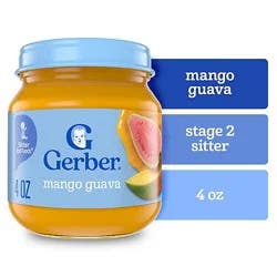 Gerber Infant Puree 2nd Foods Fruit Mango Guava 4oz Jar - 4 Oz