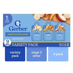Gerber Natural For Baby 2nd Foods Infant Age Up Assorted Variety Pack 3sku 9piece 1.96lb - 1.967 Lb
