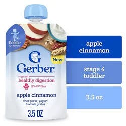 Gerber Infant Puree Toddler Fruit Yogurt Grain Apple Cinnamon - 3.5 Oz