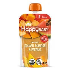 Happy Baby Organics Stage 2 Squash Mangos & Papayas Pouch - 4 Oz