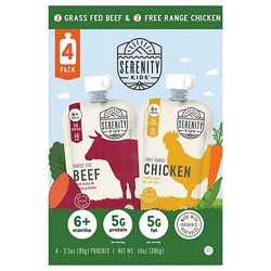 Serenity Kids 2 Chicken Pea Carrot 2 Beef Sweet Potato Kale 4pk - 14 Oz