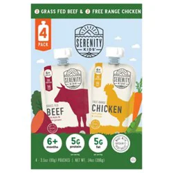 Serenity Kids 2 Chicken Pea Carrot 2 Beef Sweet Potato Kale 4pk - 14 Oz