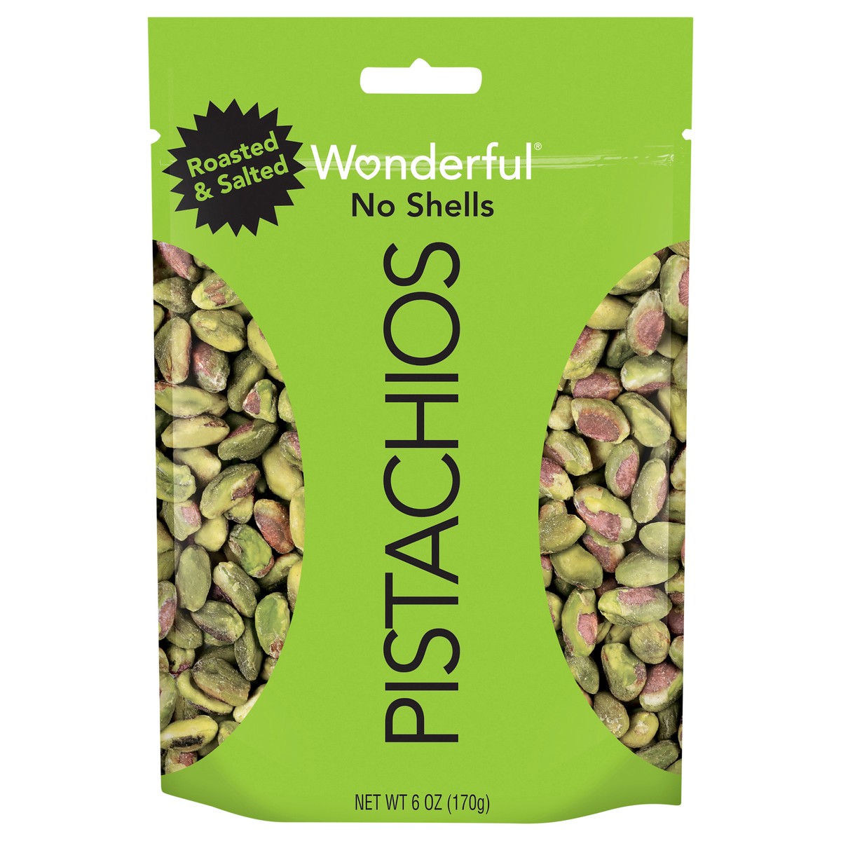 slide 1 of 6, Wonderful Pistachios No Shells Roasted Salted Pistachios, 6 oz