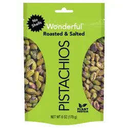 Wonderful Pistachios, No Shells, Roasted & Salted Nuts, 6 Ounce Resealable Pouch 