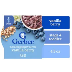 Gerber Vanilla Berry Oatmeal & Barley Cereal Toddler Meals, 4.5oz Tray - 4.5 Oz
