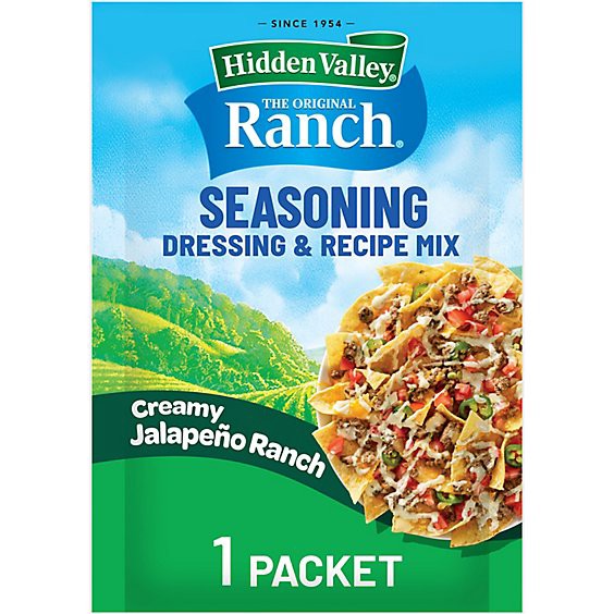 slide 1 of 1, Hidden Valley Creamy Jalapeño Ranch Seasoning, Dressing And Recipe Mix - 1 Oz., 1 oz