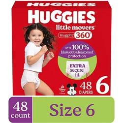 Huggies Lil Mover Hug Fit 360 Giga - Sz 6 - 48 Ct