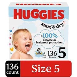 Huggies Snug&dry Hgepk Diaper Sz5 136 - 136 Ct