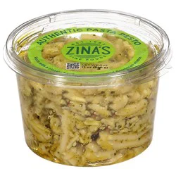 Zinas Salads Authentic Pasta Pesto - 12 Oz