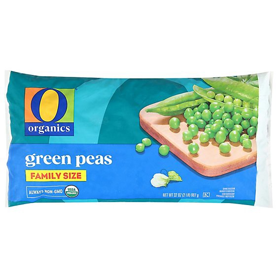 slide 1 of 1, O Organics Green Peas Family Size 32 Oz - 32 Oz, 32 oz