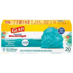 Glad Forceflex Maxstrength Scented Tall Kitchen Trash Bags, 13 Gallon, 20 Bags - 20 Ct