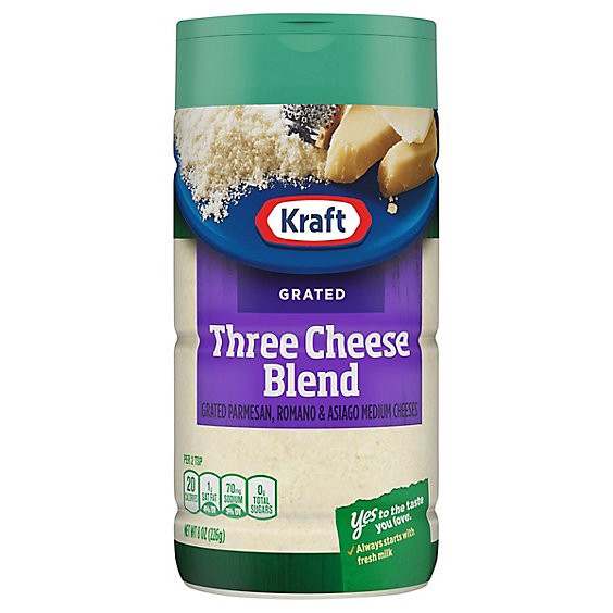 slide 1 of 1, Kraft Grated Parmesan Romano & Asiago Cheese Shaker 8 Oz Bottle - 8 Oz, 8 oz